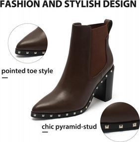 img 2 attached to Women'S Pointed Toe Chelsea Boots With Elastic Gore & Heel - Ankle Boots