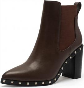 img 4 attached to Women'S Pointed Toe Chelsea Boots With Elastic Gore & Heel - Ankle Boots