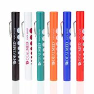 dealmed conventional light penlights – 6 penlights with pupil gauge, multi-color penlight flashlights, perfect for first aid kits logo