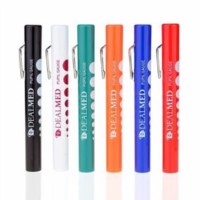 img 4 attached to Dealmed Conventional Light Penlights – 6 Penlights With Pupil Gauge, Multi-Color Penlight Flashlights, Perfect For First Aid Kits