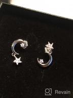img 1 attached to 🌙 SLUYNZ 925 Sterling Silver CZ Crystal Star Moon Asymmetric Studs Earrings for Women and Teen Girls - Sparkling Studs Earrings review by Christina Adams