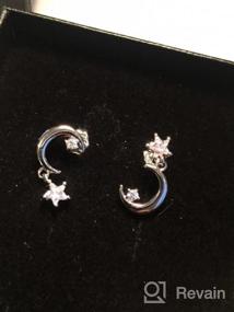 img 8 attached to 🌙 SLUYNZ 925 Sterling Silver CZ Crystal Star Moon Asymmetric Studs Earrings for Women and Teen Girls - Sparkling Studs Earrings