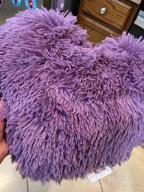 img 1 attached to LIFEREVO Lavender Faux Fur Heart Shaped Throw Pillow Insert, 15"X17" Valentine'S Day Decorative Plush Furry Fuzzy Lovely Gift For Girls, Women, Lovers, Friends - Orchid review by Billy Mariner