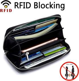 img 3 attached to 👜 Genuine Leather Wristlet: Stylish Women's Handbag & Wallet Combo with RFID Blocking Technology