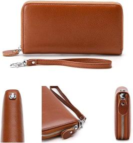 img 2 attached to 👜 Genuine Leather Wristlet: Stylish Women's Handbag & Wallet Combo with RFID Blocking Technology