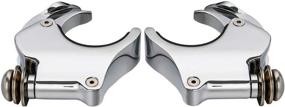 img 1 attached to 🔧 Detachable 49mm Windshield Clamps for Harley Dyna Street Fat Bob Wide Glide 2006 and newer