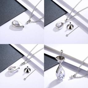 img 2 attached to Celebrate Life With A 925 Sterling Silver CZ Teardrop Ashes Keepsake Pendant Necklace - Perfect Memorial Gift