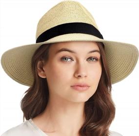 img 4 attached to Stay Stylish And Protected With UPF 50+ Women'S & Men'S Summer Fedora Hats - Wide Brimmed Sun Protection For Beach And Beyond!