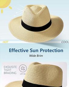 img 2 attached to Stay Stylish And Protected With UPF 50+ Women'S & Men'S Summer Fedora Hats - Wide Brimmed Sun Protection For Beach And Beyond!