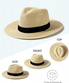 img 1 attached to Stay Stylish And Protected With UPF 50+ Women'S & Men'S Summer Fedora Hats - Wide Brimmed Sun Protection For Beach And Beyond!