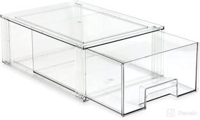 img 3 attached to Isaac Jacobs Large Stackable Organizer Drawer: Clear Plastic Storage Box for Home, Office, Closet & Shoe Organization - BPA-Free, Food/Fridge/Freezer Safe