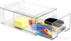 img 1 attached to Isaac Jacobs Large Stackable Organizer Drawer: Clear Plastic Storage Box for Home, Office, Closet & Shoe Organization - BPA-Free, Food/Fridge/Freezer Safe