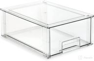 isaac jacobs large stackable organizer drawer: clear plastic storage box for home, office, closet & shoe organization - bpa-free, food/fridge/freezer safe логотип