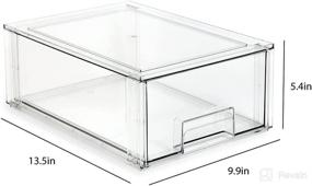 img 2 attached to Isaac Jacobs Large Stackable Organizer Drawer: Clear Plastic Storage Box for Home, Office, Closet & Shoe Organization - BPA-Free, Food/Fridge/Freezer Safe