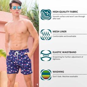 img 2 attached to Janmid Men'S Swim Trunks Quick Dry Beach Shorts With Pockets And Mesh Lining