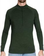 stay warm with meriwool's mens 100% merino wool midweight half zip sweater logo