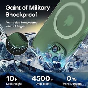 img 1 attached to 📱 TAURI [5 in 1] Magnetic Case for iPhone 13 [Military Grade Drop Protection] - Green