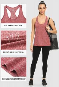 img 4 attached to Vislivin Women'S Racerback Workout Tank Tops - Pack Of 4 Athletic Tanks For Gym, Running And Exercise