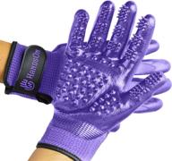 h handson pet grooming gloves - patented #1 ranked, award winning shedding, bathing, hair remover gloves - gentle brush for felines, canines, and equines logo