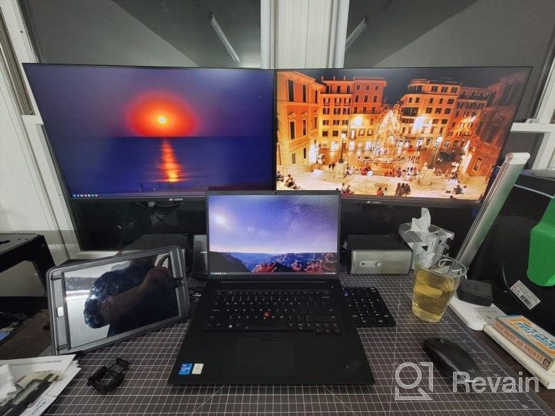 img 1 attached to Ultimate Performance: CRUA 2560X1440P Borderless Mountable 23.8" Frameless IPS Monitor review by Chuck Thigpen