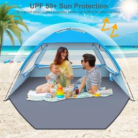img 2 attached to UPF 50+ UV Protected Gorich Beach Tent Sun Shelter Canopy For 3-7 People, Lightweight And Easy To Set Up Cabana Beach Shade Tent