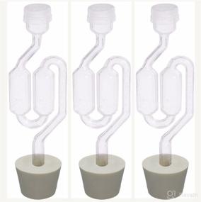 img 2 attached to 🔒 Ultimate 3ct. S-Shape Airlock Set: Bubble Airlock with #7 Stopper - Pack of 3