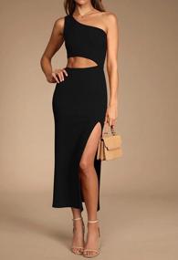 img 1 attached to Look Fabulous In Cutiefox Women'S Crew Neck High Slit Tight Maxi Dress For Summer Beach Parties!