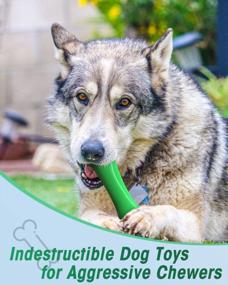 img 3 attached to Indestructible Dog Chew Toys For Large Breeds - Oneisall Bone Chew Toy For Aggressive Chewers