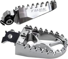 img 3 attached to Tusk Billet Race Foot Pegs with Springs for Kawasaki KLR650 (1987-2018, 2022) - Optimize Your Search