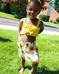 img 5 attached to Stylish Summer Outfit For Toddler Girls: Ruffle Strap Top & Boho Floral Skirt Two Piece Set