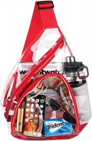 img 4 attached to HULISEN Clear PVC Sling Bag Stadium Approved Backpack - Adjustable Strap