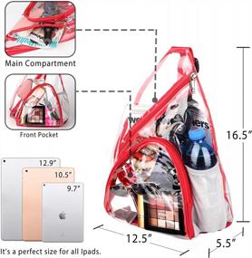img 3 attached to HULISEN Clear PVC Sling Bag Stadium Approved Backpack - Adjustable Strap