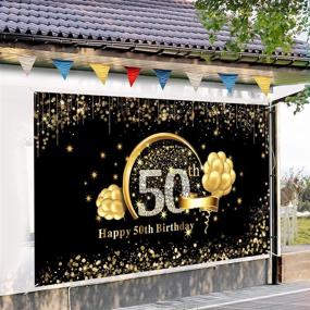 img 1 attached to Make A Statement With Black And Gold: Celebrate Your 50Th Birthday In Style With Our Extra Large Banner And Photo Booth Props