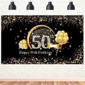 img 4 attached to Сделайте заявление с черным и золотым: отпразднуйте свое 50-летие стильно с нашим очень большим баннером и реквизитом для фотобудки
