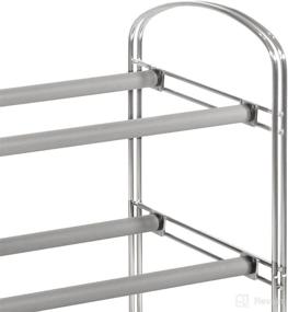 img 2 attached to 👞 Seville Classics 24-Pair Shoe Rack: Expandable, Non-Slip Metal Organizer for Closet, Entryway, Bedroom - Chrome Poles, Freestanding Footwear Storage