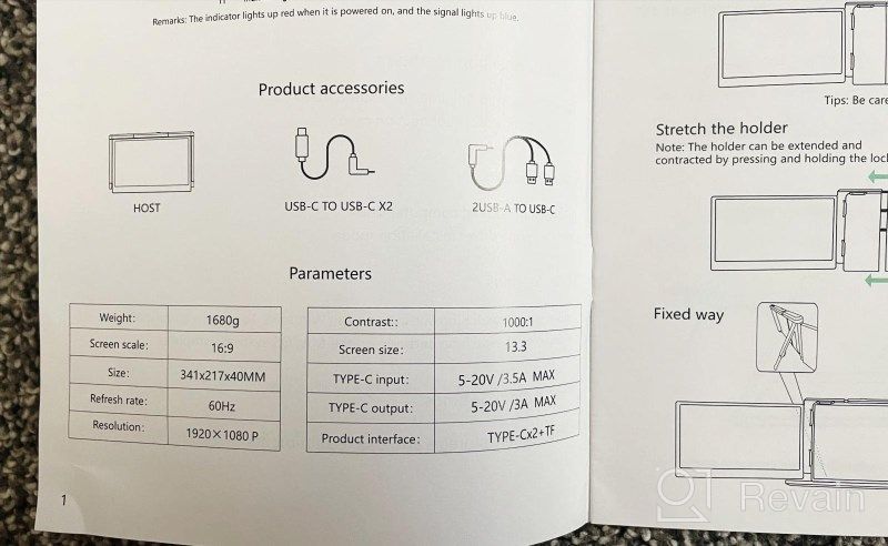 img 1 attached to Taotuo Portable P2 Pro External Supports 13.3", 1920X1080P, Height Adjustment review by Benjamin Taylor