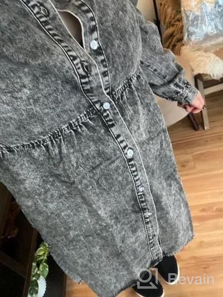 img 1 attached to Stay Fashionable And Casual With LookbookStore'S Long Sleeve Jean Dress For Women - Denim Babydoll Shirt Dress With Button Down Detailing review by Erika Howard