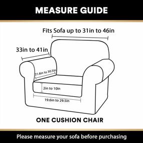 img 3 attached to 2 Pieces Microfiber Stretch Chair Cover High Spandex Chair Slipcover Sofa Couch Cover Furniture Protector With Elastic Bottom Dog Kids Pet (Small Camel),1 Cushion Armchair