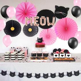 img 2 attached to Meow-Themed Birthday Party Decoration Set - 27 Black And Pink Balloons, Kitten Banner, Cat-Themed Supplies, And Kitty Party Decorations For A Fun-Filled Cat Birthday Party Celebration!
