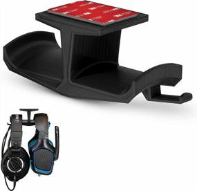 img 4 attached to Black Under-Desk Headphone Stand: Brainwavz UltraT Large Holder For Gaming, Music, And Mobile Headsets - Cable Hook Included, No Screws Required