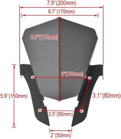 img 1 attached to 🏍️ Amazicha Black Windscreen Windshield for Yamaha FZ-07 FZ07 Model Year 2013-2017