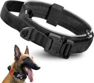 🐾 kittywoo tactical dog collar - military training, reflective, control handle, metal buckle, american flag patches, mini portable d-ring logo