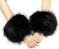 fashionable winter warmth with loxasum women's faux fur arm wrist cuffs - stay cozy with fox furry bands logo