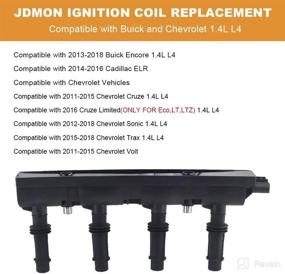 img 1 attached to High-Performance JDMON Ignition Coils Pack for Chevy Sonic, Buick Trax, Cruze, Volt, Encore, Cadillac ELR - 2013-2018 Models - Replace UF669 55577898 55579072 D521C