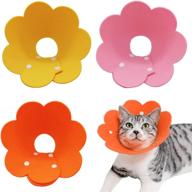 🌻 набор sunflower cat recovery collar из 3 предметов - защитный конус от лижущих ран для кошек, предотвращает кусание и царапание - (розовый, оранжевый, желтый) логотип