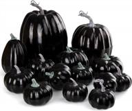 14-pack foam black pumpkins for effortlessly elevating your fall and halloween decor logo