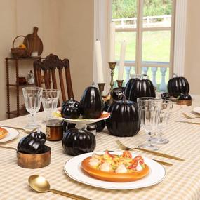 img 3 attached to 14-Pack Foam Black Pumpkins For Effortlessly Elevating Your Fall And Halloween Decor