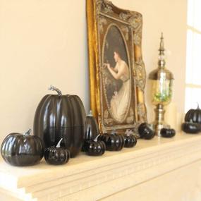 img 1 attached to 14-Pack Foam Black Pumpkins For Effortlessly Elevating Your Fall And Halloween Decor