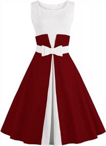 img 3 attached to Sleeveless Vintage Rockabilly Swing Cocktail Dress With Belted Waist By Babyonlinedress