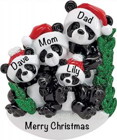 img 4 attached to Polyresin Panda Bear Family Ornament - Personalized Family Of 4 Christmas Ornaments - Unique And Durable Family Décor For 2022 - Ideal Gifts For Mom, Dad, Kids, Grandma, And Grandpa